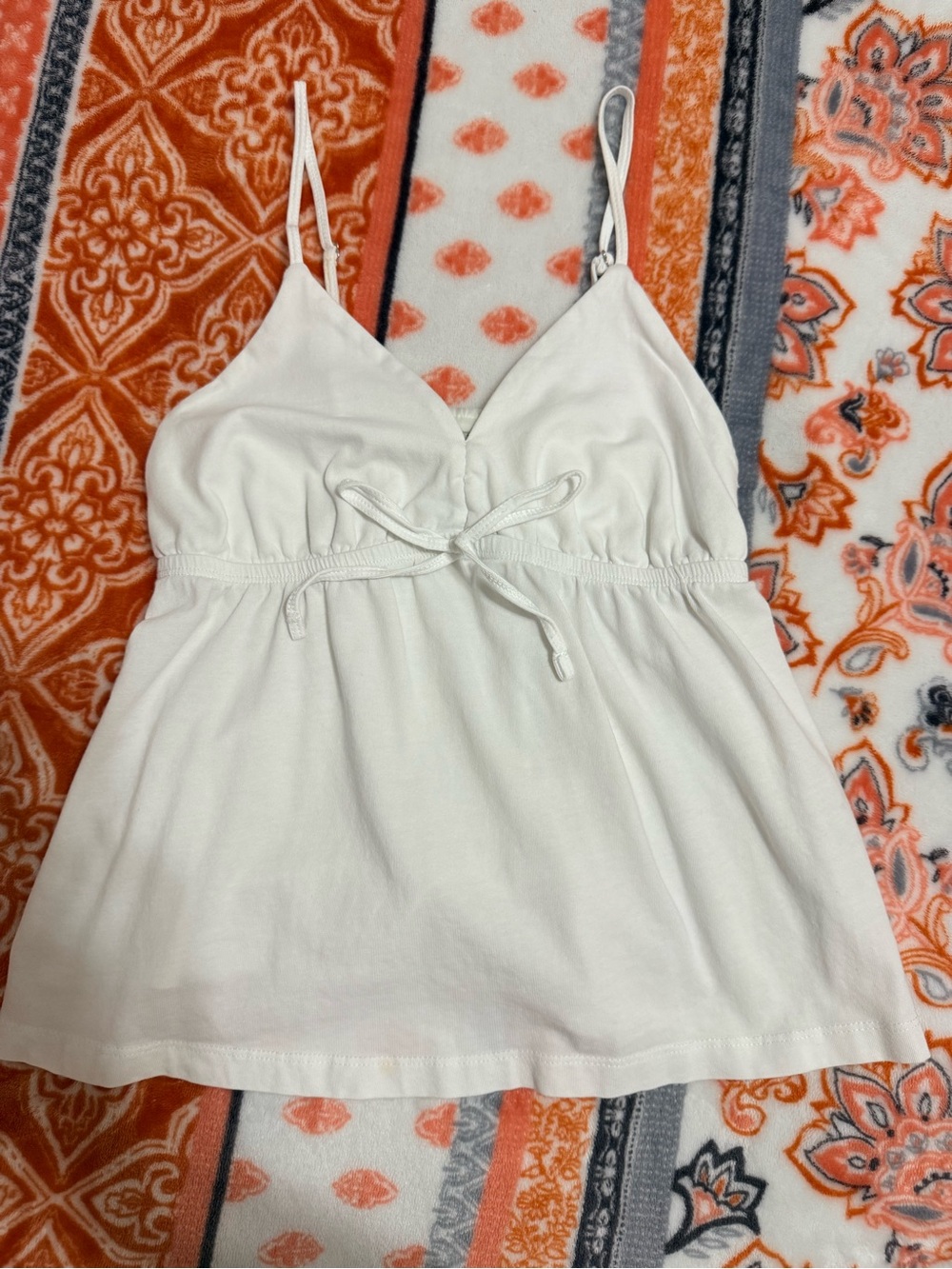 eye candy White Spaghetti-Strap Tie-Front Camisole